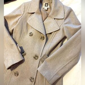 Anne Klein Oatmeal Wool Peacoat